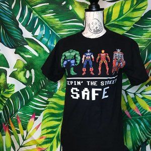 GUC Marvel Avengers Adult S Hulk Thor Capt "Keepin The Streets Safe" Graphic Tee